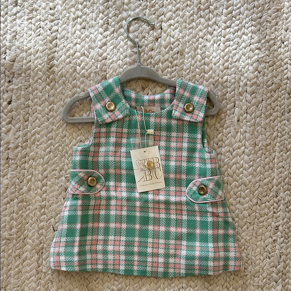 TBBC Janie Jumper Putney plaid / Palm Beach pink green size 6-12M